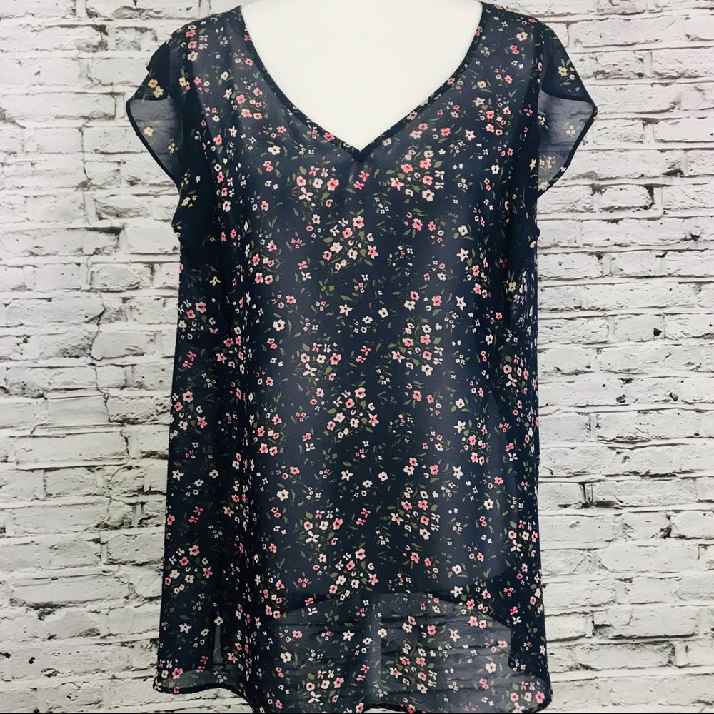 Motherhood Maternity Floral Sheer Top